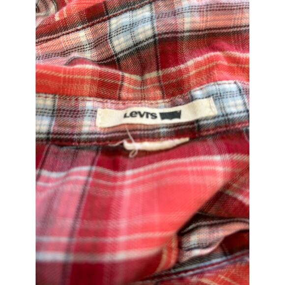Levi’s Women’s‎ Plus Size Large Pink Plaid Flannel Western Shirt - Picture 9 of 9